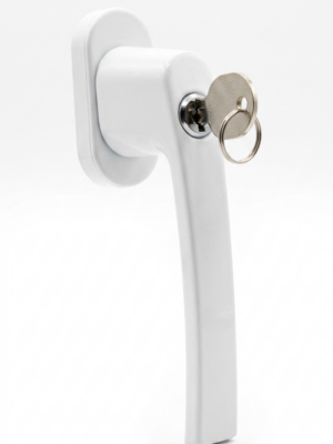 Manija con Llave blanca para Ventana de Aluminio