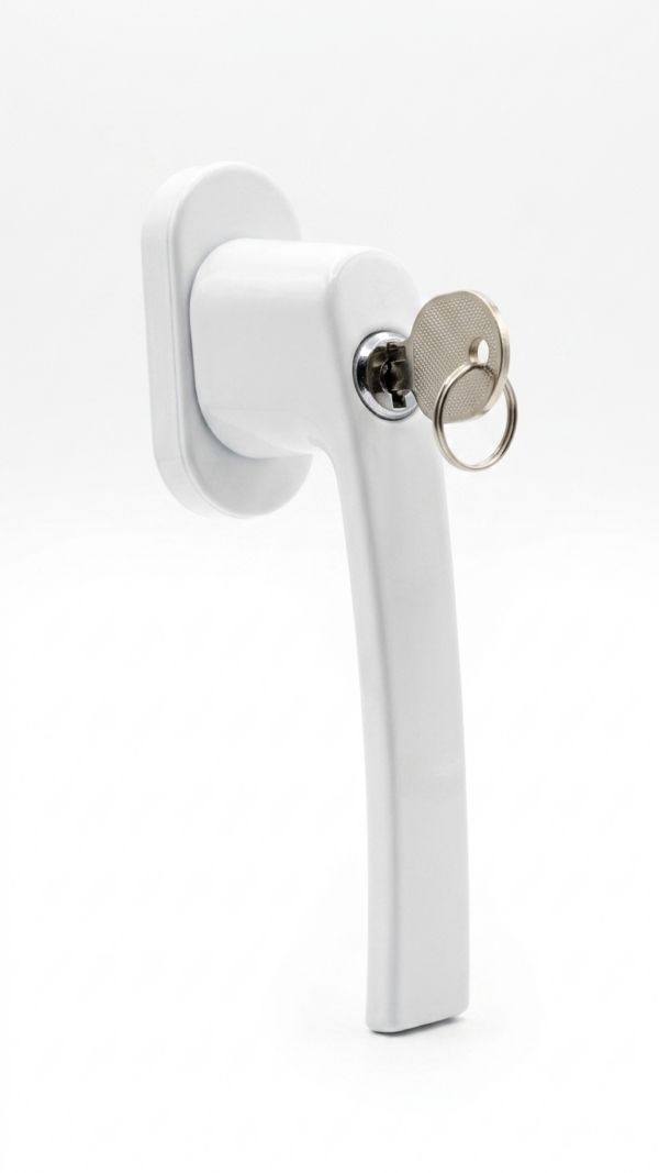 Manija con Llave blanca para Ventana de Aluminio