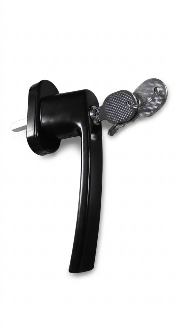 Manija con Llave Negra para Ventana de Aluminio
